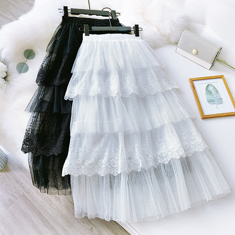 Long Elegant Fashion Lace Skirts InsStreet