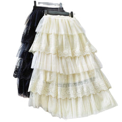 Long Elegant Fashion Lace Skirts InsStreet