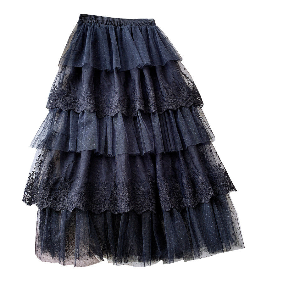 Long Elegant Fashion Lace Skirts InsStreet