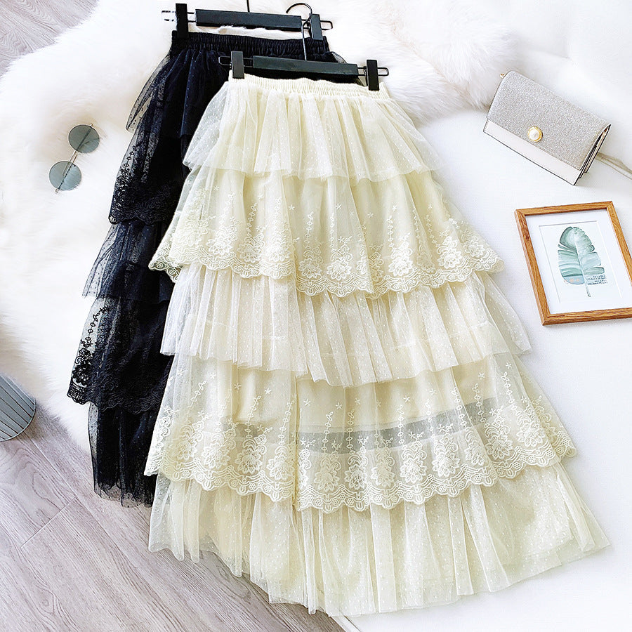 Long Elegant Fashion Lace Skirts InsStreet