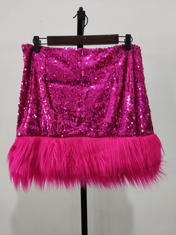 Sequin Feather Women's Short Party Skirt InsStreet