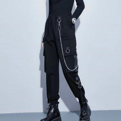 Punk Black Female Joggers Cargo Pants InsStreet