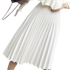 High Waist White Long Skirt InsStreet