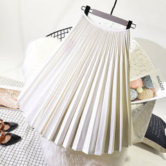 High Waist White Long Skirt InsStreet