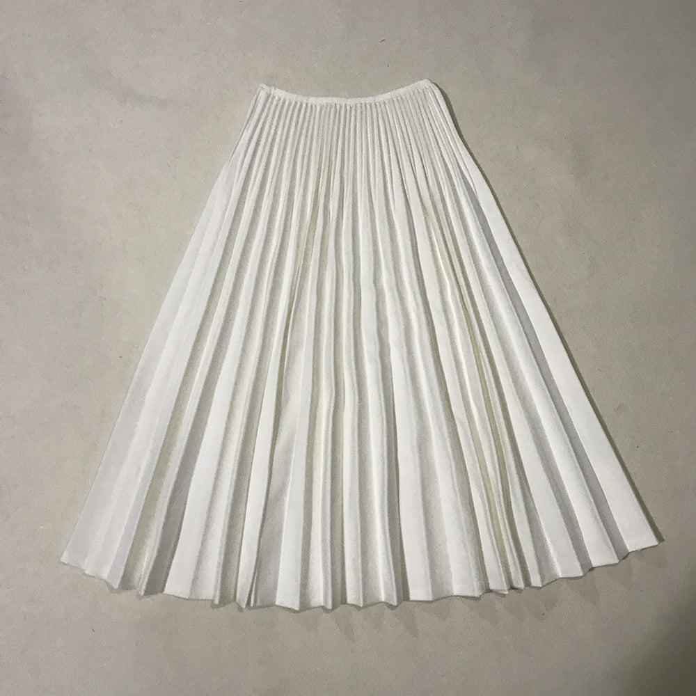 High Waist White Long Skirt InsStreet