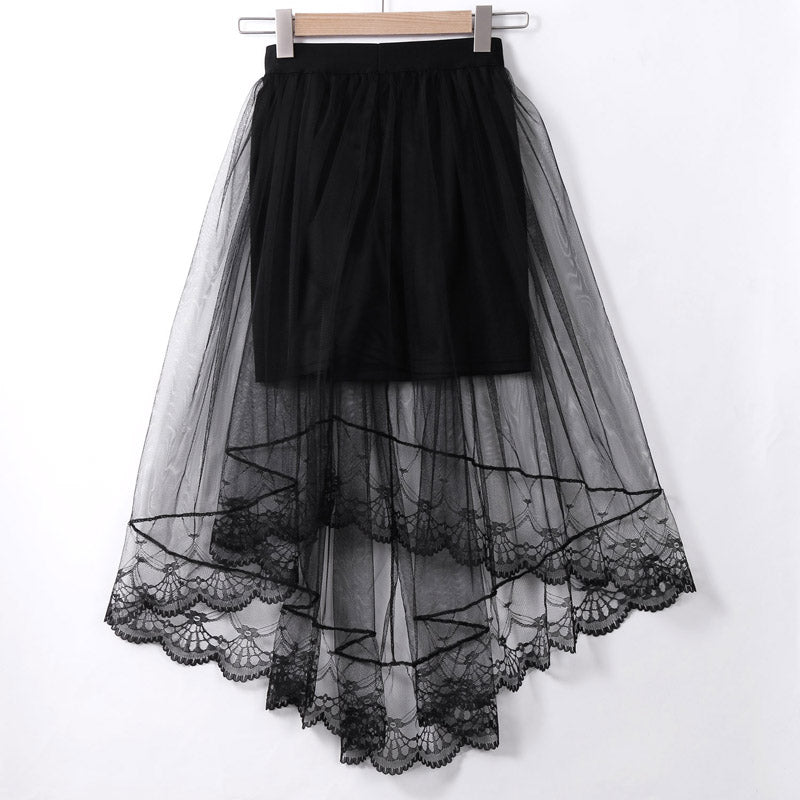 Vintage Stretch High Waist Lace Skirt InsStreet