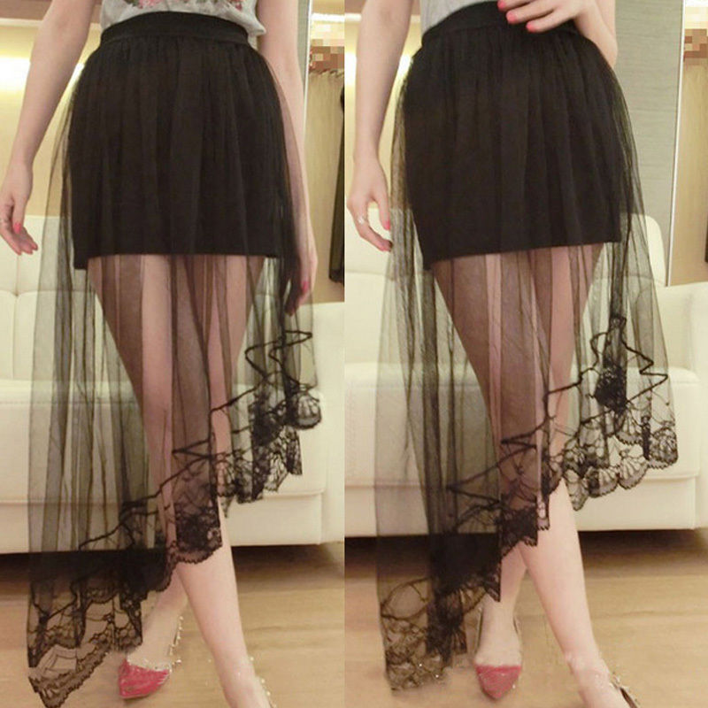 Vintage Stretch High Waist Lace Skirt InsStreet