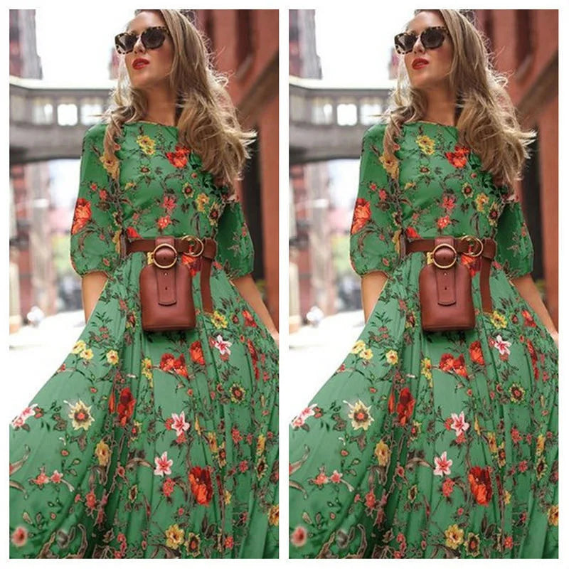 Slim Bodycon Sexy Long Streetwear Plus Size Boho Dress InsStreet