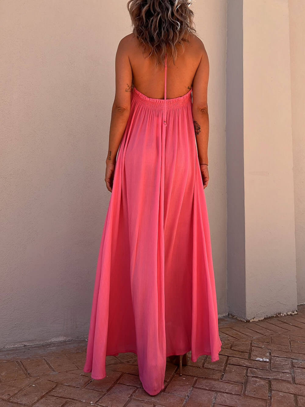 Halter Neck Casual Charming Resort Maxi Dress InsStreet