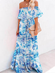 Printed Wrap Stylish Maxi Dress InsStreet