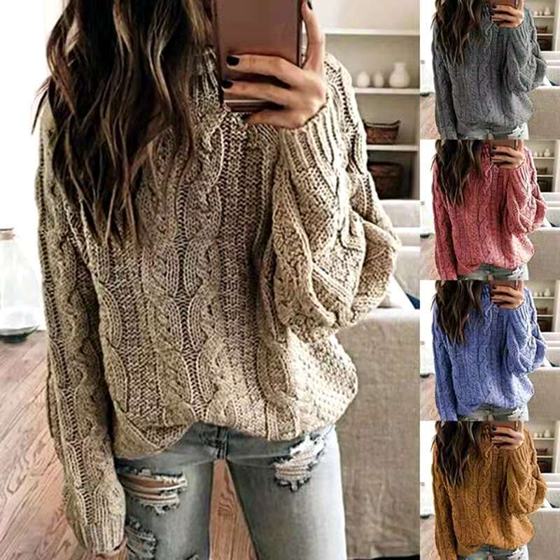 Painted Gold Cable Knit Sweater Ins Street