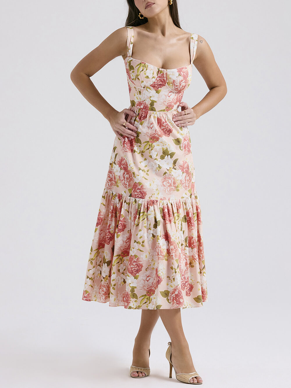 Sweet Spicy Style Charming Floral Backless Midi Dresses InsStreet