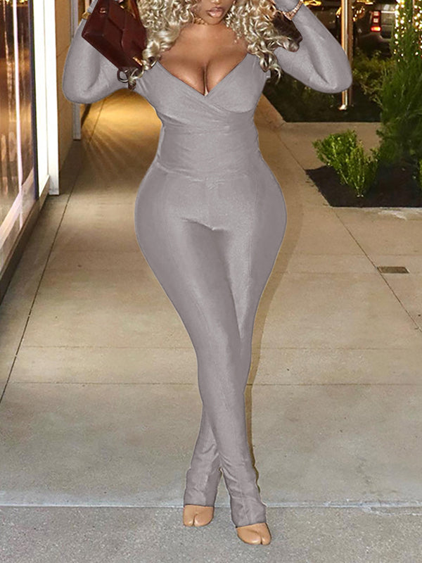 V-Neck Top & Pants Set Ins Street