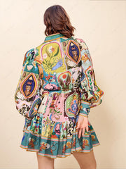 Graffiti Casual Evergreen Charming Printing Mini Dress InsStreet