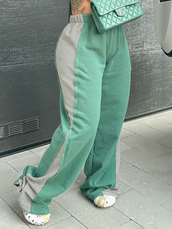 Two-Tone Combo Sweatpants Ins Street