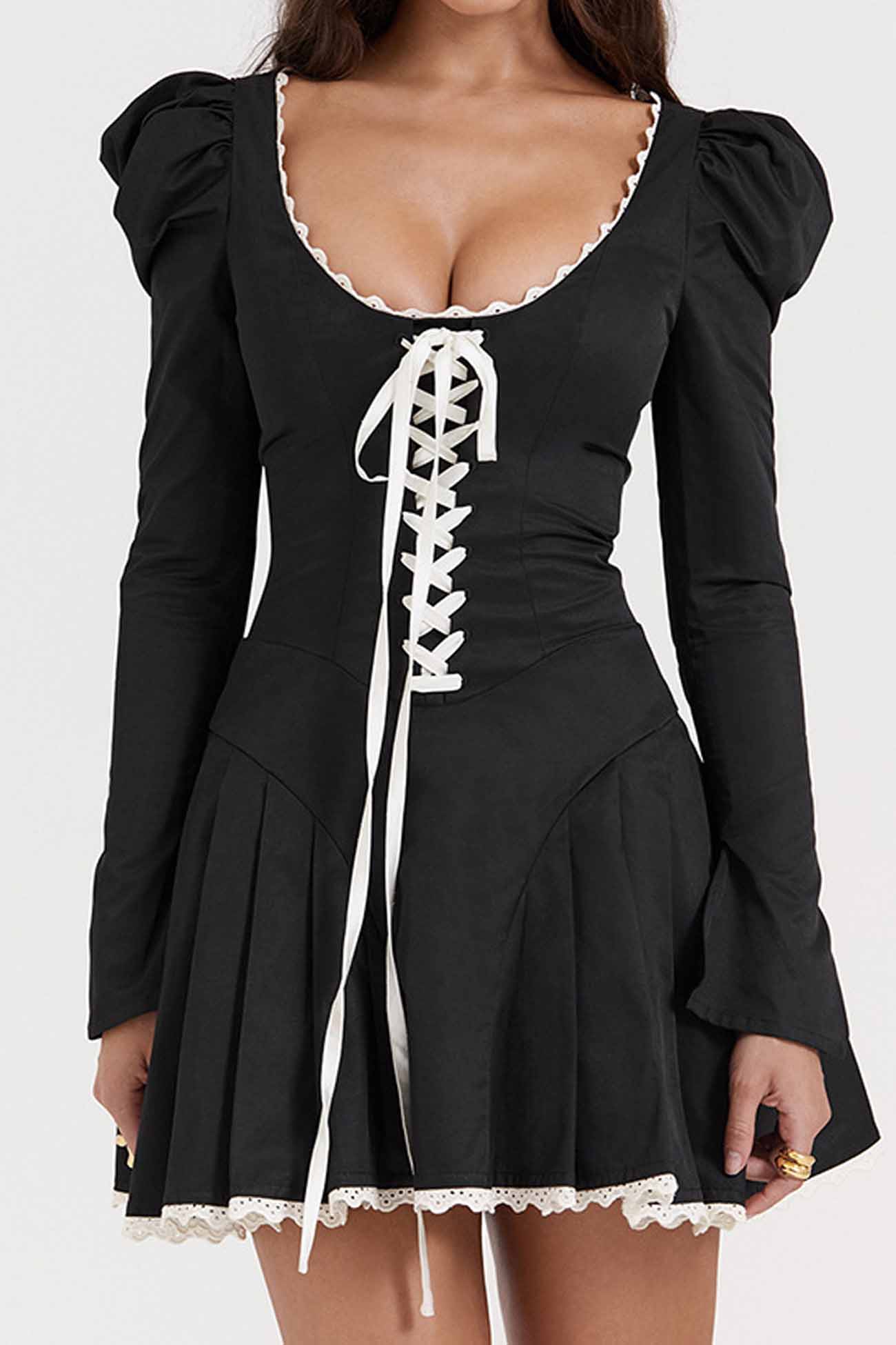 Rushed Lace Up Corset Mini Dress InsStreet