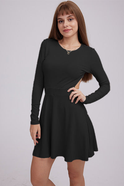 Backless Pullover Dress with Waist Detail InsStreet