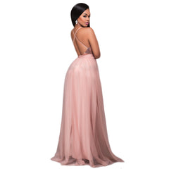 Saylor Formal Double Charming Slit Tulle Dress InsStreet