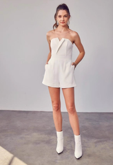 Your One + Only Strapless Romper - White Ins Street