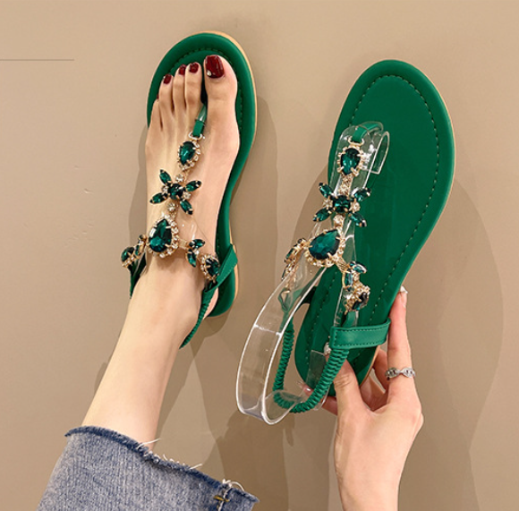 Lavish Lifestyle Iridescent Jewel Jelly Sandals Ins Street