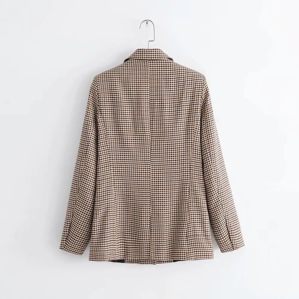 Marketplace Pocketed Houndstooth Blazer Ins Street