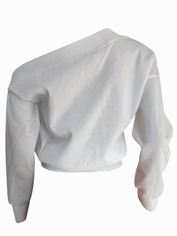 One Shoulder Button Sleeve Top Ins Street