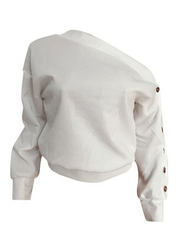 One Shoulder Button Sleeve Top Ins Street