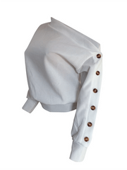 One Shoulder Button Sleeve Top Ins Street