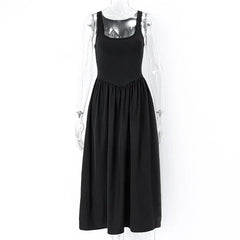 A Line Sleeveless O Neck Summer Casual Party Beach Club 2024 Midi Dress InsStreet