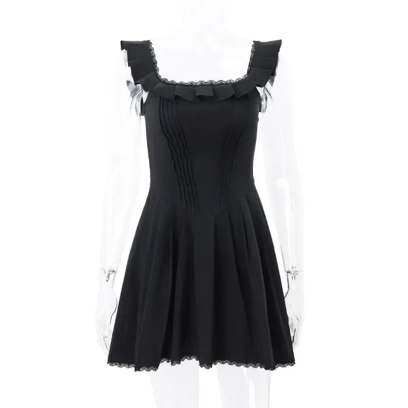 A-line Slinky Pleated Mini Dress InsStreet