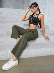 High Waist Straight Trousers InsStreet