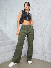 High Waist Straight Trousers InsStreet