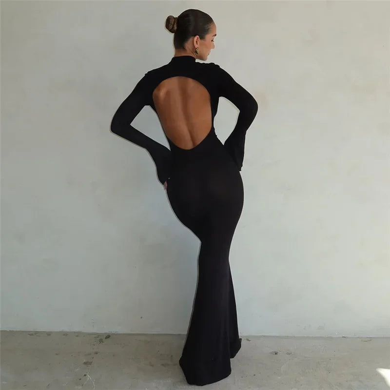 Fashion Open Back Maxi Dress InsStreet