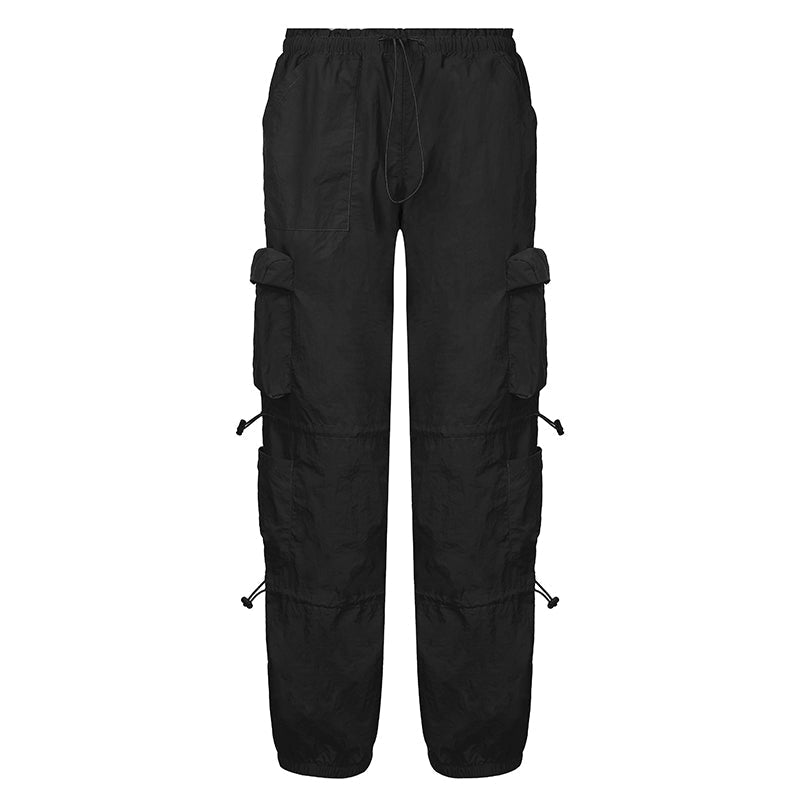 Vintage Workout Overalls Mid Waist Cargo Pants InsStreet