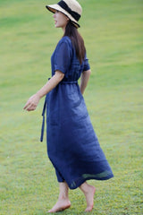 Ramie Dress in Blue InsStreet