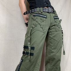 Bandage Low Waist Cargo Pants InsStreet