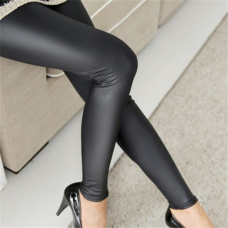 Black PU Leather Pants InsStreet