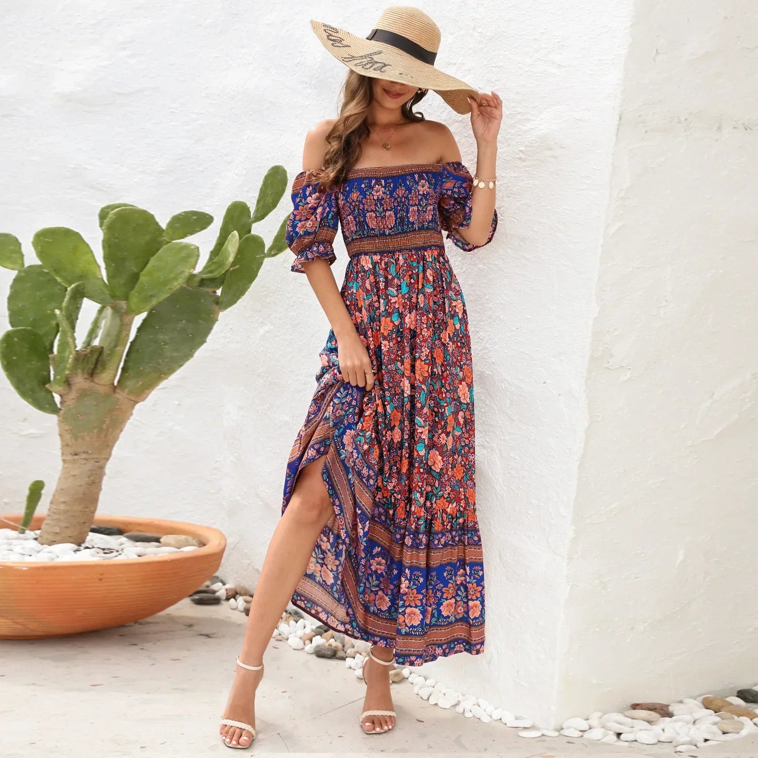 Casual Midi Sexy Elegant Beach Vacation Boho Dress InsStreet