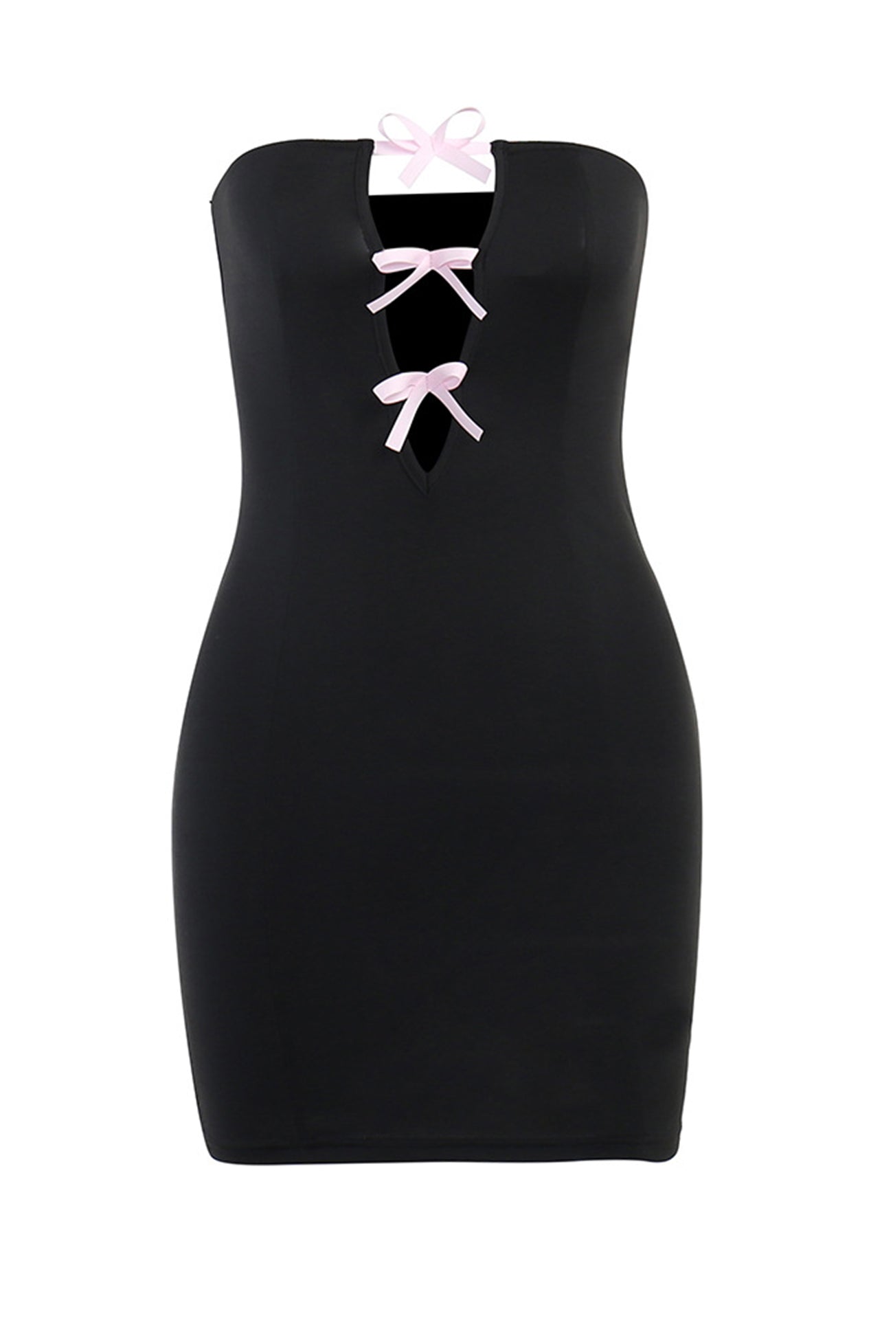 Strapless Dress with Bow-Tie Cut-Out InsStreet