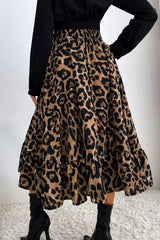 Leopard Print Pleated High Waist Skirt InsStreet