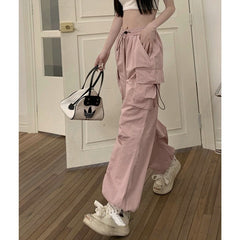 Casual Baggy Straight Wide Leg Pockets Joggers Trousers InsStreet