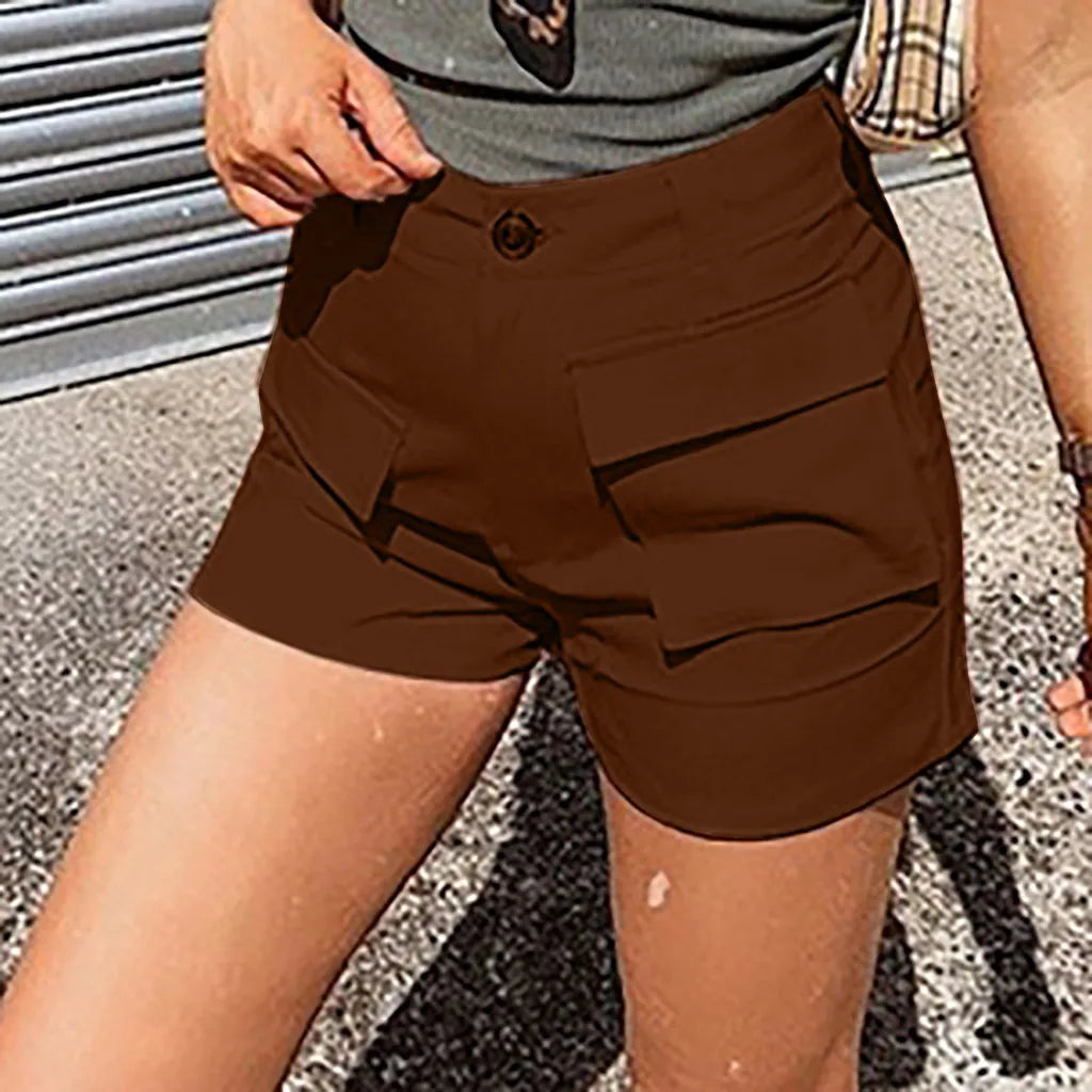 Beach Sexy Vintage High Waist With Pockets Patchwork Short InsStreet