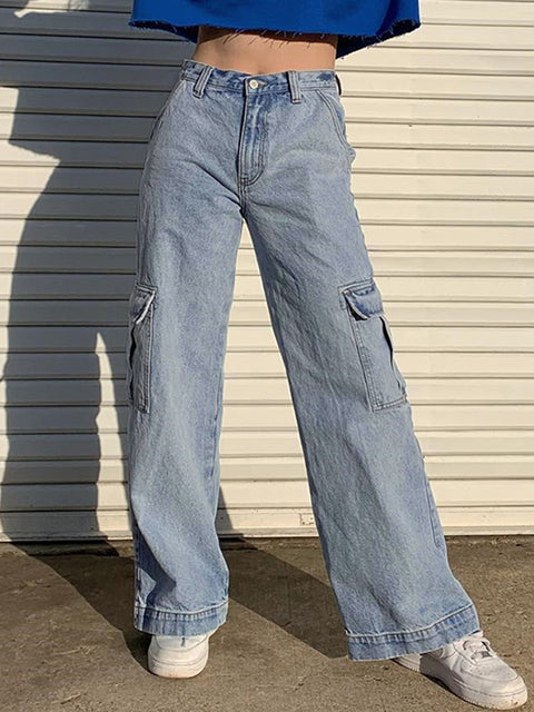 Casual Low Waist Vintage Cargo Jeans InsStreet