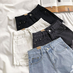 Casual High Waist Denim Shorts InsStreet