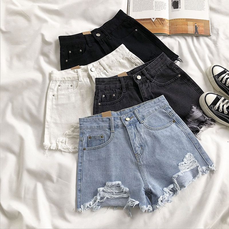 Casual High Waist Denim Shorts InsStreet