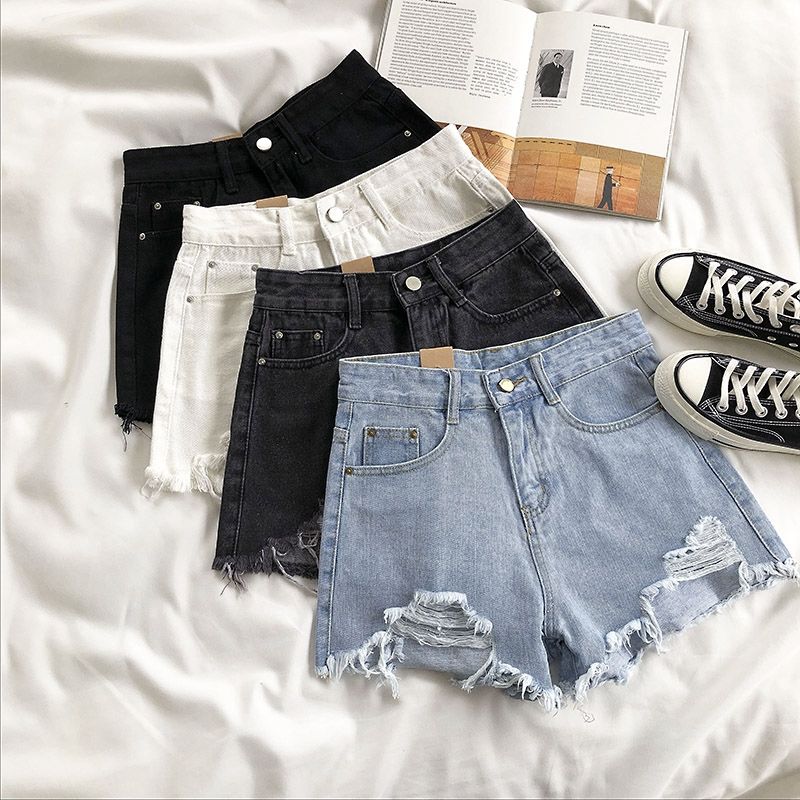 Casual High Waist Denim Shorts InsStreet