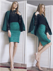 Multi Colors Korean Fashion Suede Midi Skirts InsStreet