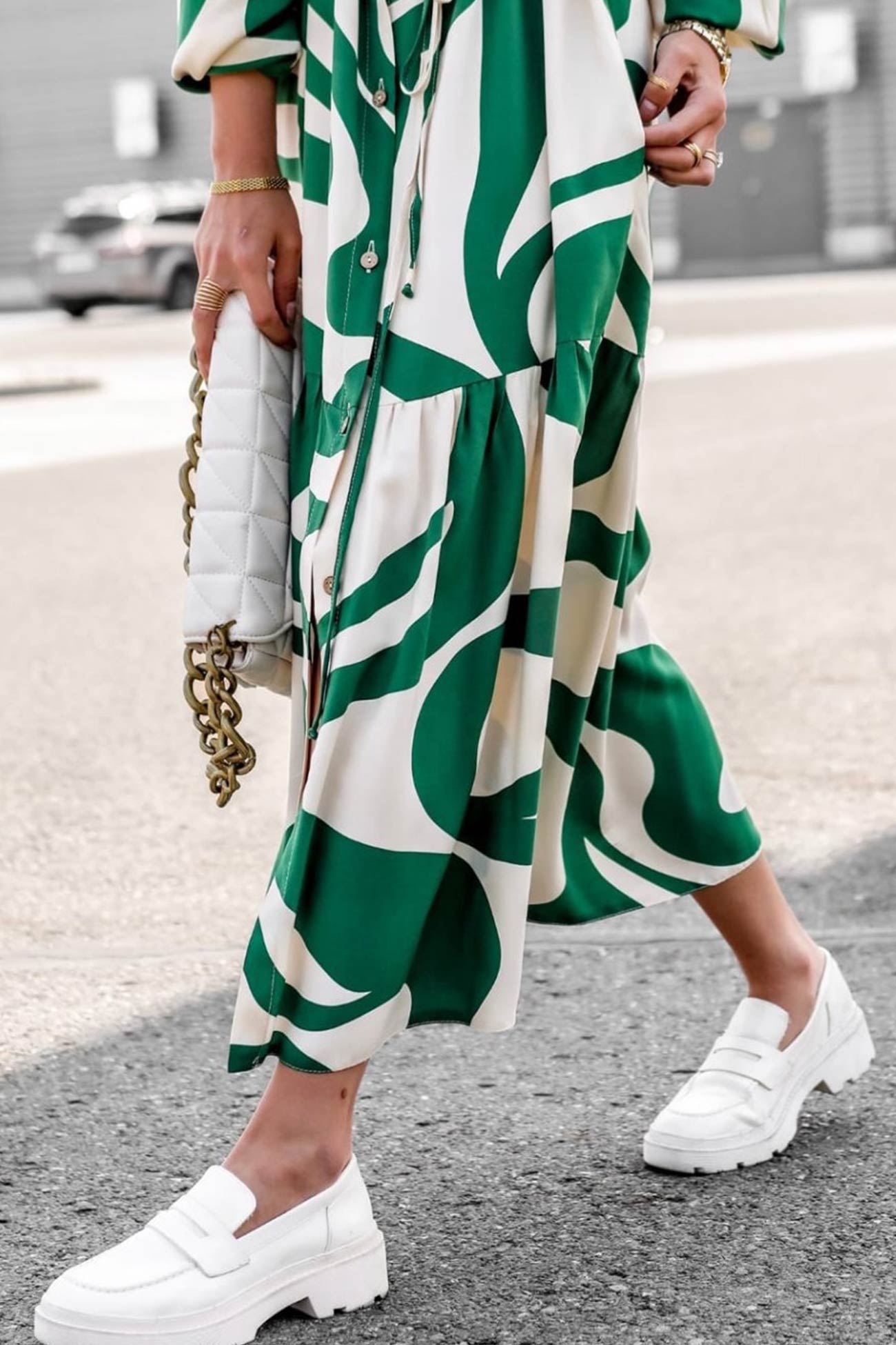 Printed Strappy Shirt Dress with Contrast InsStreet