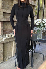 Bodycon Dress with Crew Neck and Slit InsStreet