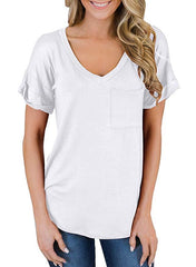 Kinsley V-Neck Pocket Tee - White Ins Street